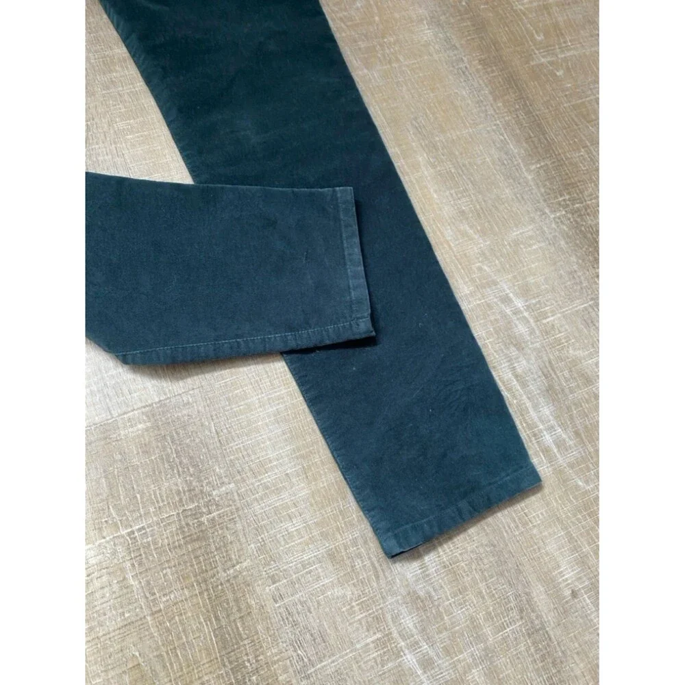 Peruvian Connection Zoe Velveteen Jeans Teal Blue Womens 4 High Rise Slim Pants